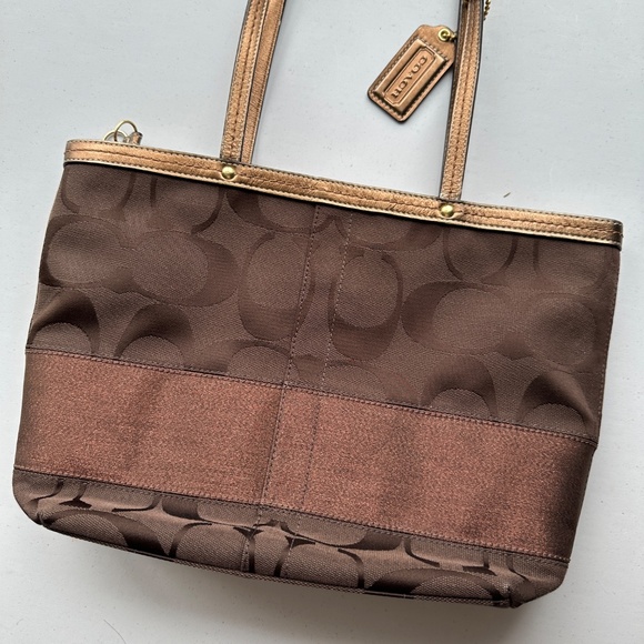 Coach Signature Brown Tote Bag - Picture 5 of 16
